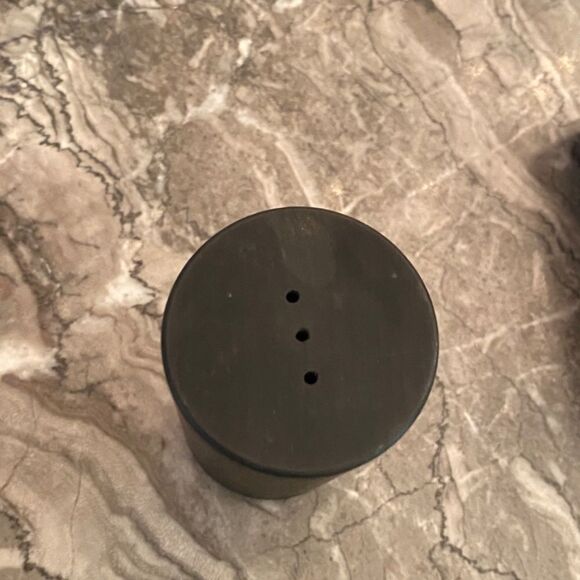 Vintage Danish Modern Salt Shaker and Pepper Grinder Black Wood Cylinders - Picture 6 of 11